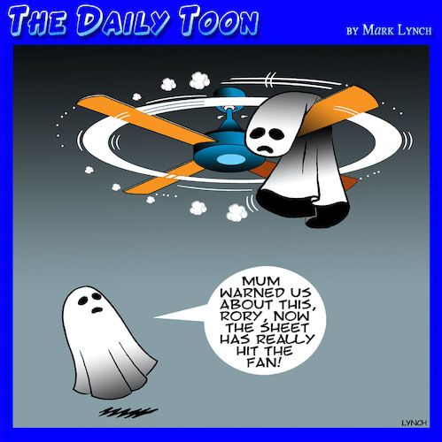Cartoon: Ceiling fan (medium) by toons tagged ghosts,ceiling,fans,hits,the,fan,in,sheets,ghosts,ceiling,fans,hits,the,fan,in,sheets