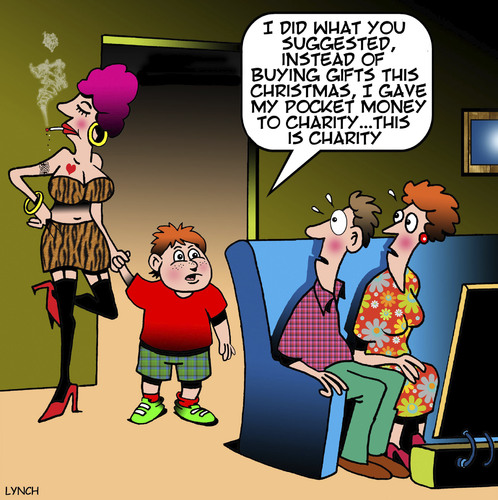 Cartoon: Charity cartoon (medium) by toons tagged charity,christmas,xmas,prostitute,pocket,money,allowence,gifts,charity,christmas,xmas,prostitute,pocket,money,allowence,gifts