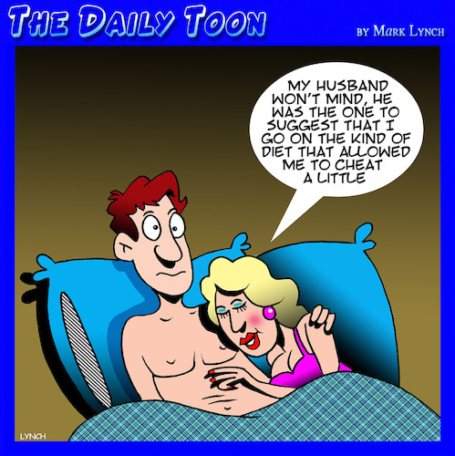 Cartoon: Cheating (medium) by toons tagged diets,cheating,overweight,encouragement,infidelity,diets,cheating,overweight,encouragement,infidelity