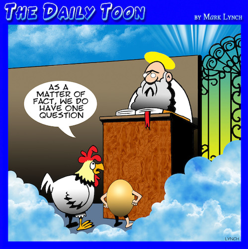 Chicken and egg cartoon By toons | Religion Cartoon | TOONPOOL
