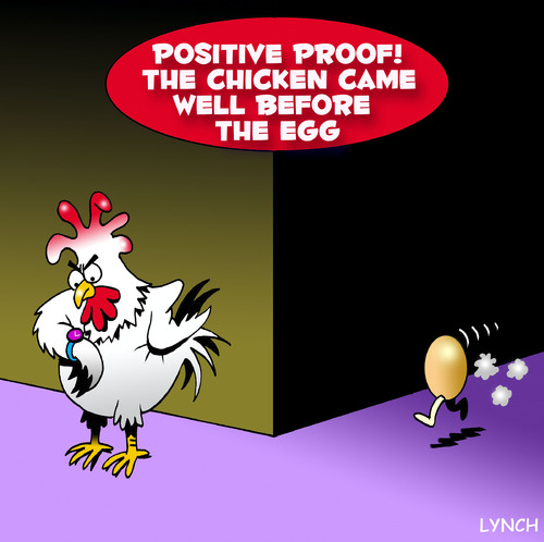chicken before the egg By toons | Famous People Cartoon | TOONPOOL
