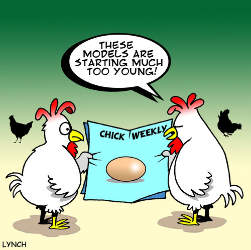 Cartoon: Child models (medium) by toons tagged modelling,models,catwalk,chickens,chooks,magazines,eggs,supermodel