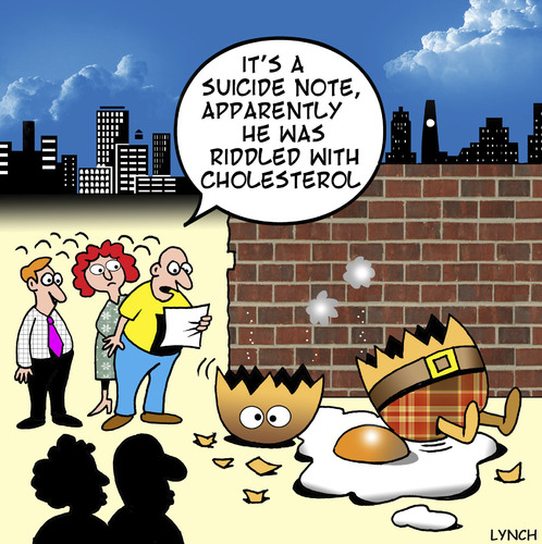 Cartoon: cholesterol (medium) by toons tagged tales,fairy,diet,scrambled,cholesterol,eggs,dumpty,humpty