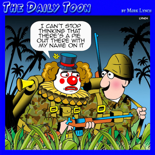 Cartoon: Clown soldier (medium) by toons tagged clown,pies,bullet,with,my,name,on,it,combat,soldier,clown,pies,bullet,with,my,name,on,it,combat,soldier