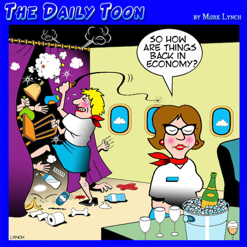 Cartoon: Coach class (medium) by toons tagged economy,class,air,travel,stewardess,cabin,attendant,first,economy,class,air,travel,stewardess,cabin,attendant,first