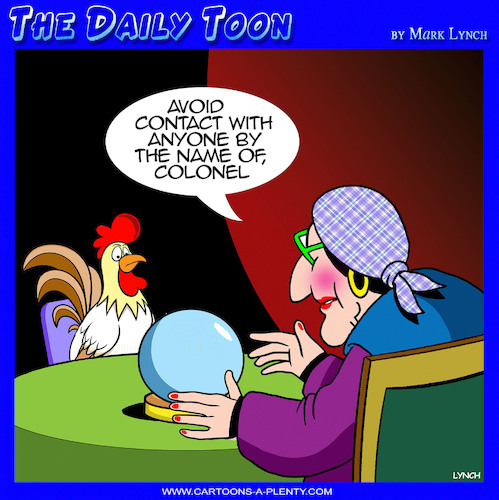 Cartoon: Colonel Sanders (medium) by toons tagged kentucky,fried,chicken,fortune,tellers,chickens,kentucky,fried,chicken,fortune,tellers,chickens