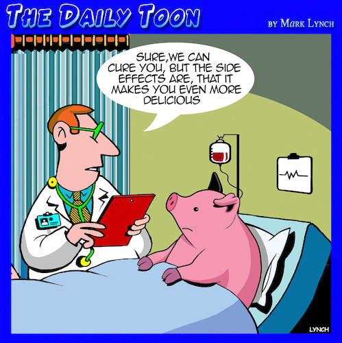 Cartoon: Cured ham (medium) by toons tagged pigs,donor,bacon,ham,pigs,donor,bacon,ham