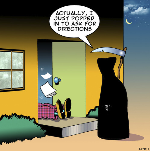 Cartoon: Directions (medium) by toons tagged grim,reaper,directions,heart,attack,shock,apocalypse,coronary,grim,reaper,directions,heart,attack,shock,apocalypse,coronary