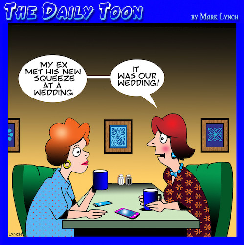 Cartoon: Divorce (medium) by toons tagged ex,husband,new,girlfriend,divorcee,wedding,ex,husband,new,girlfriend,divorcee,wedding