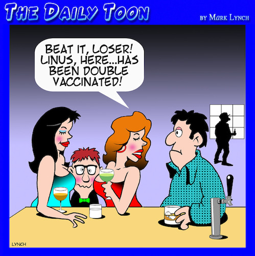 Cartoon: Double vaccinated (medium) by toons tagged vaccines,he,man,vaccines,he,man