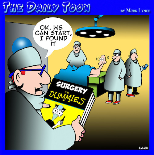 Cartoon: Dummies books (medium) by toons tagged surgery,for,dummies,books,hospitals,operating,theater,surgery,for,dummies,books,hospitals,operating,theater