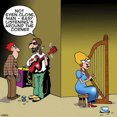 Cartoon: Easy listening (medium) by toons tagged rock,music,easy,listening,radio,stations,busking,rock,music,easy,listening,radio,stations,busking