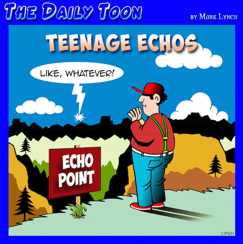 Cartoon: Echo point (medium) by toons tagged echos,teenagers,whatever,echos,teenagers,whatever