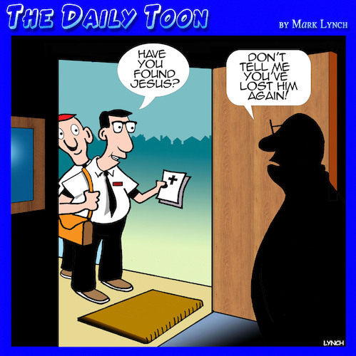 Cartoon: Finding Jesus (medium) by toons tagged jesus,freaks,mormans,jesus,freaks,mormans