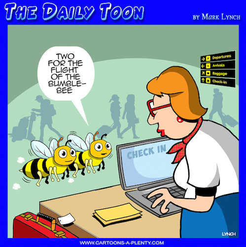 Cartoon: Flight of the bumblebee (medium) by toons tagged bees,airlne,check,in,airline,flights,bees,airlne,check,in,airline,flights