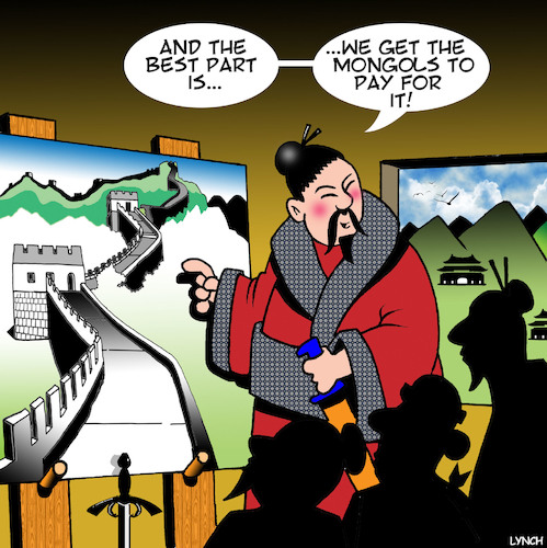 Great Wall Of China By Toons Politics Cartoon Toonpool