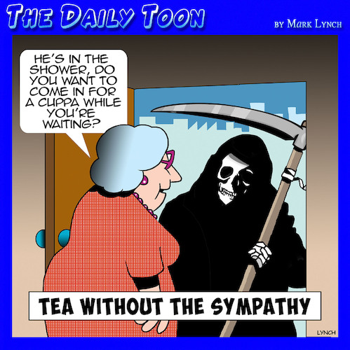 Cartoon: Grim Reaper (medium) by toons tagged angel,of,death,grim,reaper,tea,and,sympathy,angel,of,death,grim,reaper,tea,and,sympathy