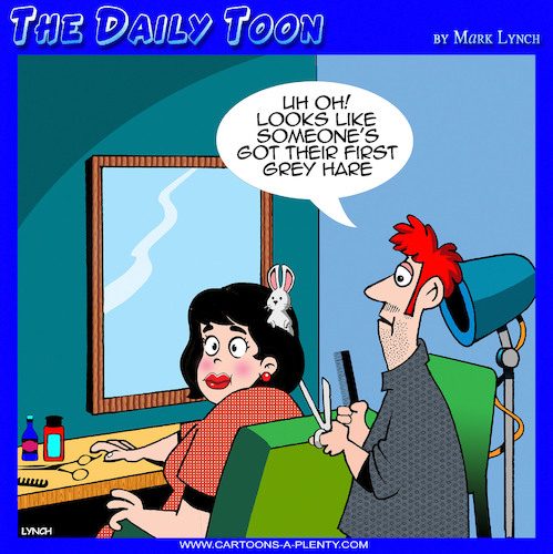 Cartoon: Hairdresser (medium) by toons tagged hares,perm,womans,hairdresser,grey,hairs,hares,perm,womans,hairdresser,grey,hairs