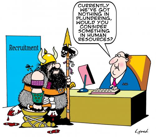Cartoon: human resources (medium) by toons tagged barbarians,human,reouces,jobs,vikings,office,recrutment