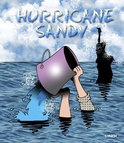 Cartoon: Hurricane Sandy (medium) by toons tagged hurricane,sandy,super,storm,usa,storms,new,york,flooding,frankenstorm,evacuation