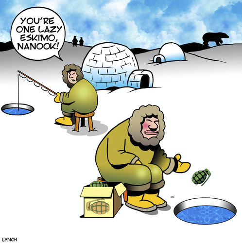 Ice fishing By toons, Media & Culture Cartoon