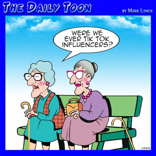 Cartoon: Influencers (medium) by toons tagged tik,tok,instagram,social,media,influencer,pensioners,old,women,tik,tok,instagram,social,media,influencer,pensioners,old,women