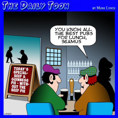 Cartoon: Irish pub (medium) by toons tagged guinness,beer,liquid,lunch,guinness,beer,liquid,lunch