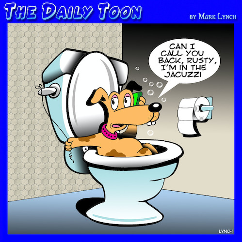 Cartoon: Jacuzzi (medium) by toons tagged toilet,cistern,jacuzzi,dogs,bubble,bath,toilet,cistern,jacuzzi,dogs,bubble,bath