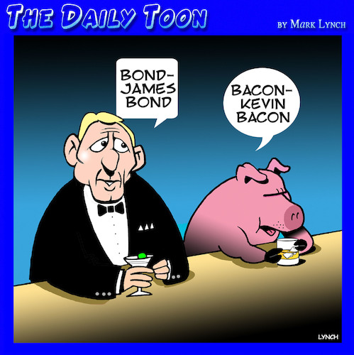 Cartoon: James Bond (medium) by toons tagged daniel,craig,james,bond,kevin,bacon,007,daniel,craig,james,bond,kevin,bacon,007