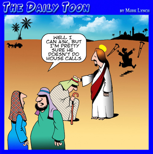 Cartoon: Jesus heals (medium) by toons tagged miracles,jesus,healing,medical,miracles,jesus,healing,medical