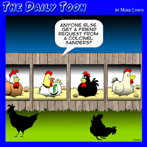 Cartoon: KFC (medium) by toons tagged kfc,kentucky,fried,henhouse,chickens,friend,requests,kfc,kentucky,fried,henhouse,chickens,friend,requests