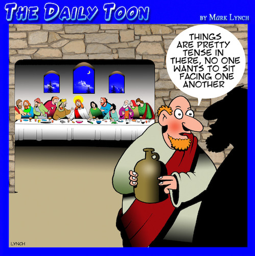 Cartoon: Last supper (medium) by toons tagged the,last,supper,holy,thursday,restaurant,seating,easter,the,last,supper,holy,thursday,restaurant,seating,easter