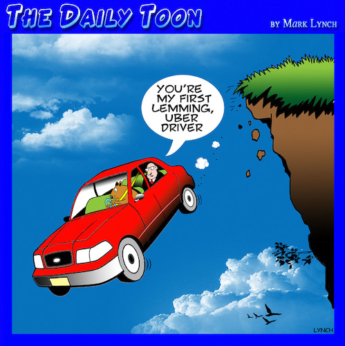 Cartoon: Lemmings (medium) by toons tagged uber,taxi,lemmings,animals,uber,taxi,lemmings,animals