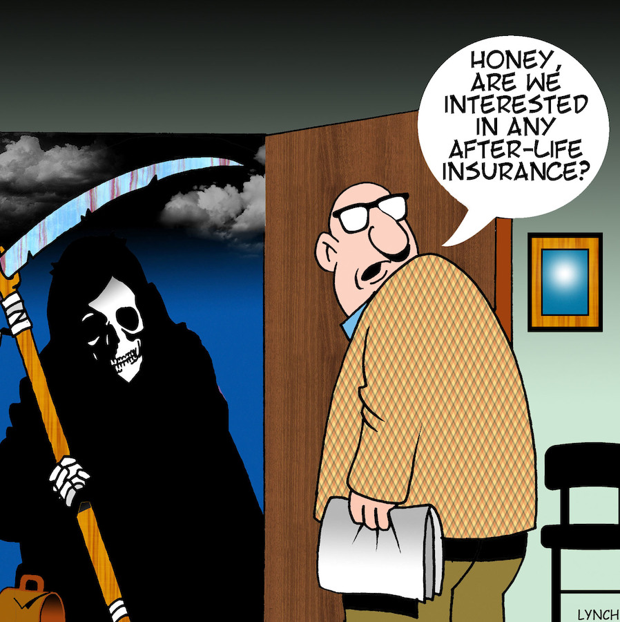 Cartoon: Life insurance (large) by toons tagged angel,of,death,life,insurance,grim,reaper,afterlife,angel,of,death,life,insurance,grim,reaper,afterlife