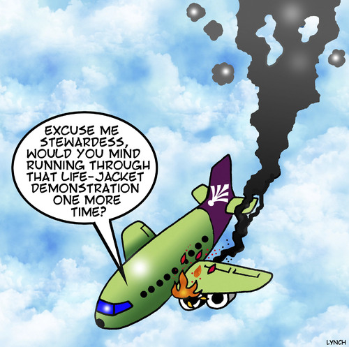 Cartoon: Life jacket demonstration (medium) by toons tagged airlines,plane,crash,life,jacket,demonstration,stewardess,pilots,airlines,plane,crash,life,jacket,demonstration,stewardess,pilots