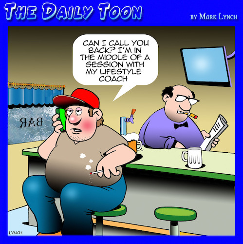 Cartoon: Lifestyle coach (medium) by toons tagged life,coach,personal,trainer,drunk,life,coach,personal,trainer,drunk