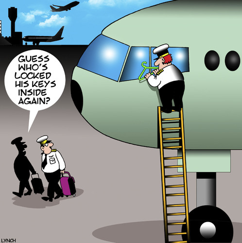 Cartoon: Locked out (medium) by toons tagged locked,keys,inside,airline,pilot,jumbo,jets,break,ins,aviation,airports,locked,keys,inside,airline,pilot,jumbo,jets,break,ins,aviation,airports