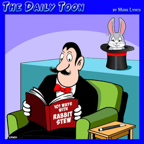 Cartoon: Magician (medium) by toons tagged magicians,rabbit,casserole,stew,magicians,rabbit,casserole,stew