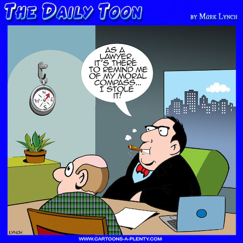 Cartoon: Moral compass (medium) by toons tagged lawyers,liars,morality,honesty,dishonesty,stealing,lawyers,liars,morality,honesty,dishonesty,stealing