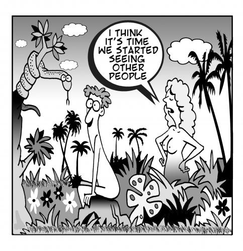Cartoon: other people (medium) by toons tagged adam,and,eve,relationships,love,bible