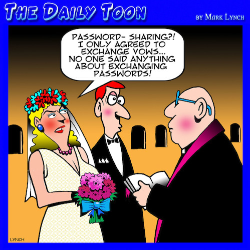 Cartoon: Password exchange (medium) by toons tagged wedding,password,exchange,exchanging,vows,wedding,password,exchange,exchanging,vows