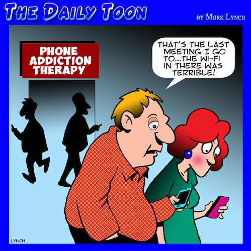 cartoons about cell phone addiction