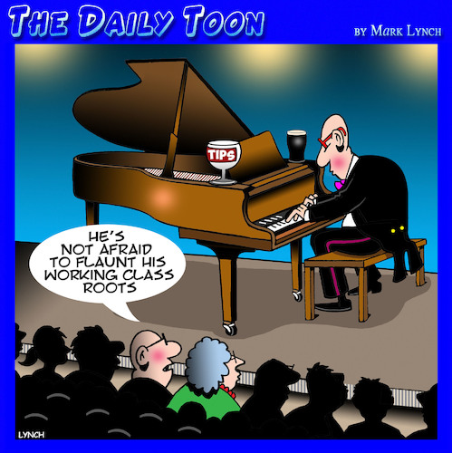 Cartoon: Piano player (medium) by toons tagged working,class,pianist,tip,jar,guinness,flaunting,snob,working,class,pianist,tip,jar,guinness,flaunting,snob