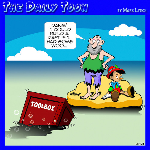 Cartoon: Pinocchio (medium) by toons tagged desert,island,pinocchio,made,of,wood,raft,desert,island,pinocchio,made,of,wood,raft