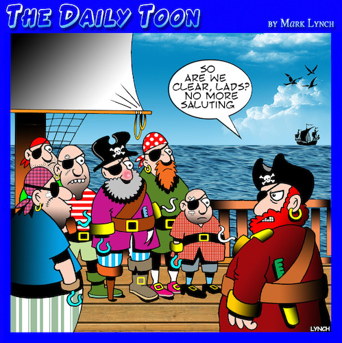 Cartoon: Pirates (medium) by toons tagged eye,patch,pirates,salute,injury,saluting,eye,patch,pirates,salute,injury,saluting