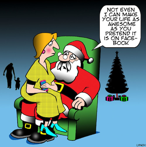 Cartoon: Popularity (medium) by toons tagged santa,facebook,awesome,popularity,christmas,santa,facebook,awesome,popularity,christmas