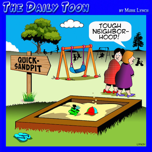 Cartoon: Quick sand (medium) by toons tagged playground,quicksand,tough,neighborhoods,playground,quicksand,tough,neighborhoods