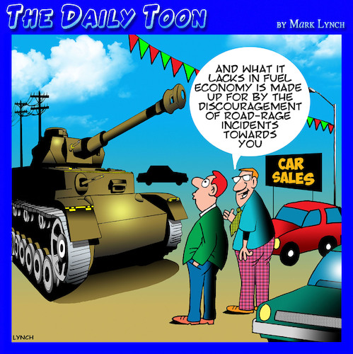 Cartoon: Road rage (medium) by toons tagged road,rage,tanks,traffic,fuel,economy,car,sales,used,cars,road,rage,tanks,traffic,fuel,economy,car,sales,used,cars