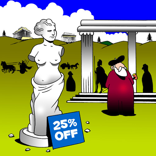 Cartoon: Sale (medium) by toons tagged venus,de,milo,staue,sculpture,greece,art,ancient,grecian,artist,sales