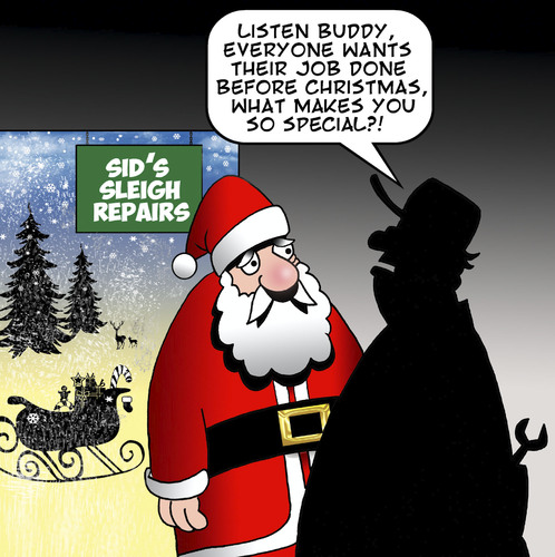 Cartoon: Santas sleigh (medium) by toons tagged santa,christmas,xmas,north,pole,santas,sleigh,motor,repair,gifts,shopping,santa,christmas,xmas,north,pole,santas,sleigh,motor,repair,gifts,shopping